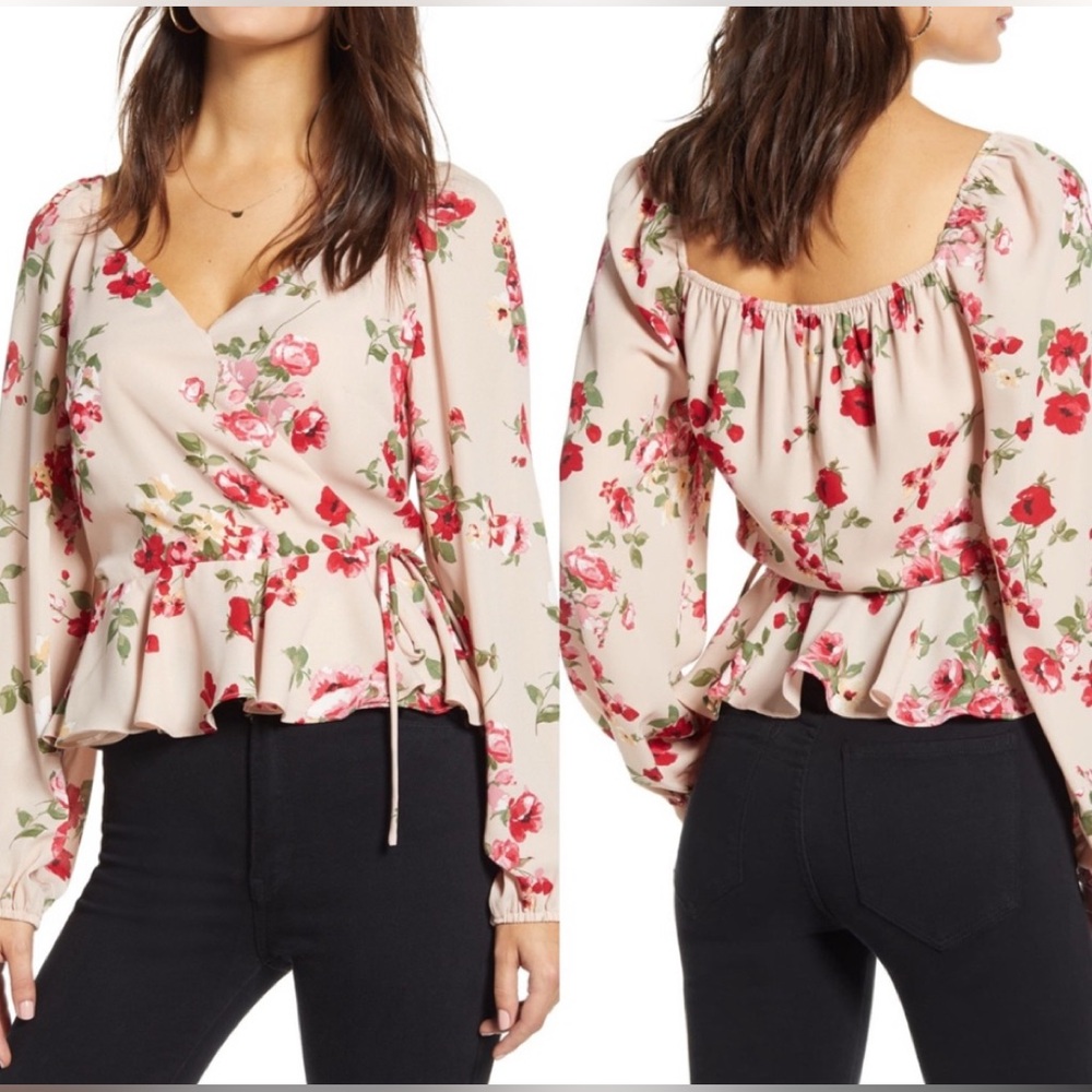 NWT leith 3X floral wrap shirt 917